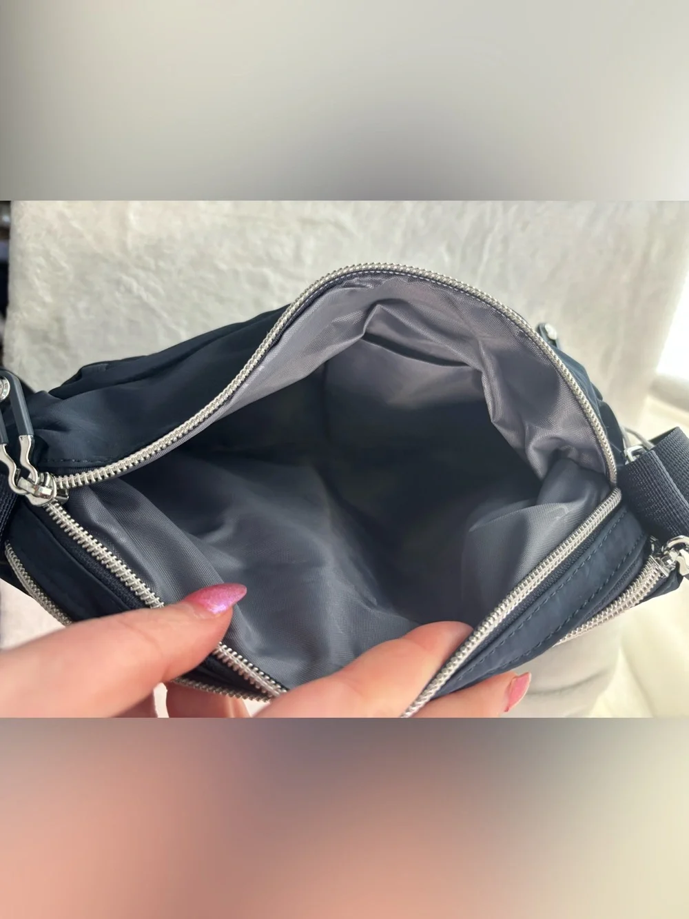 Navy Crossbody Messenger Bag with  Pockets Perfect for Festivals or Vacation